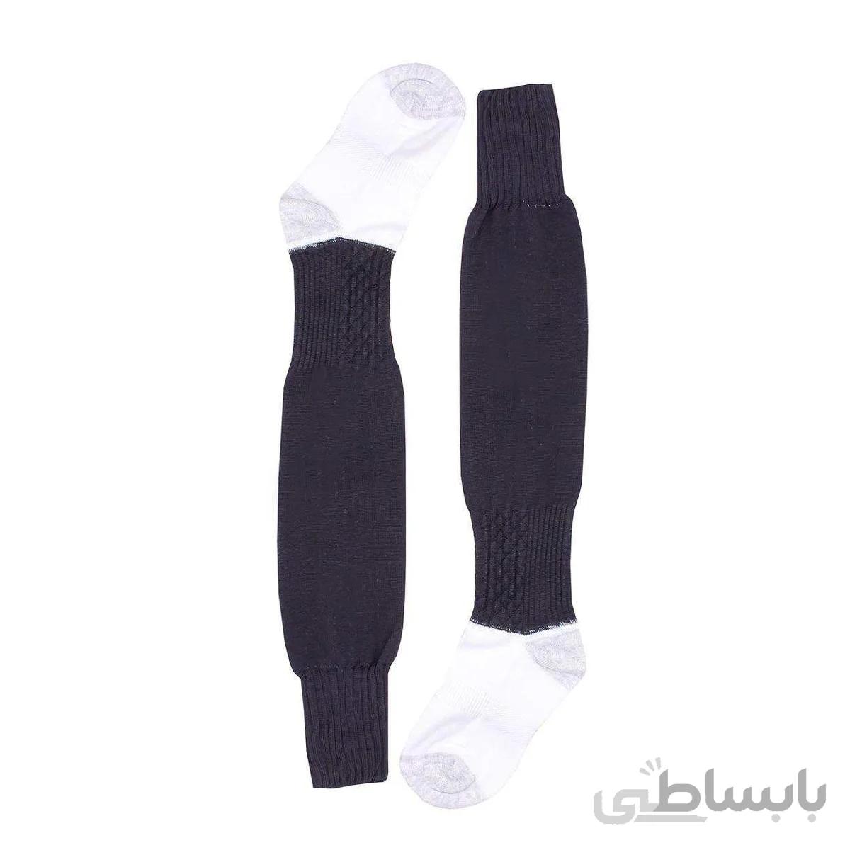 جوراب ساق بلند ساده مناسب برای فوتبال و فوتسال مشکی