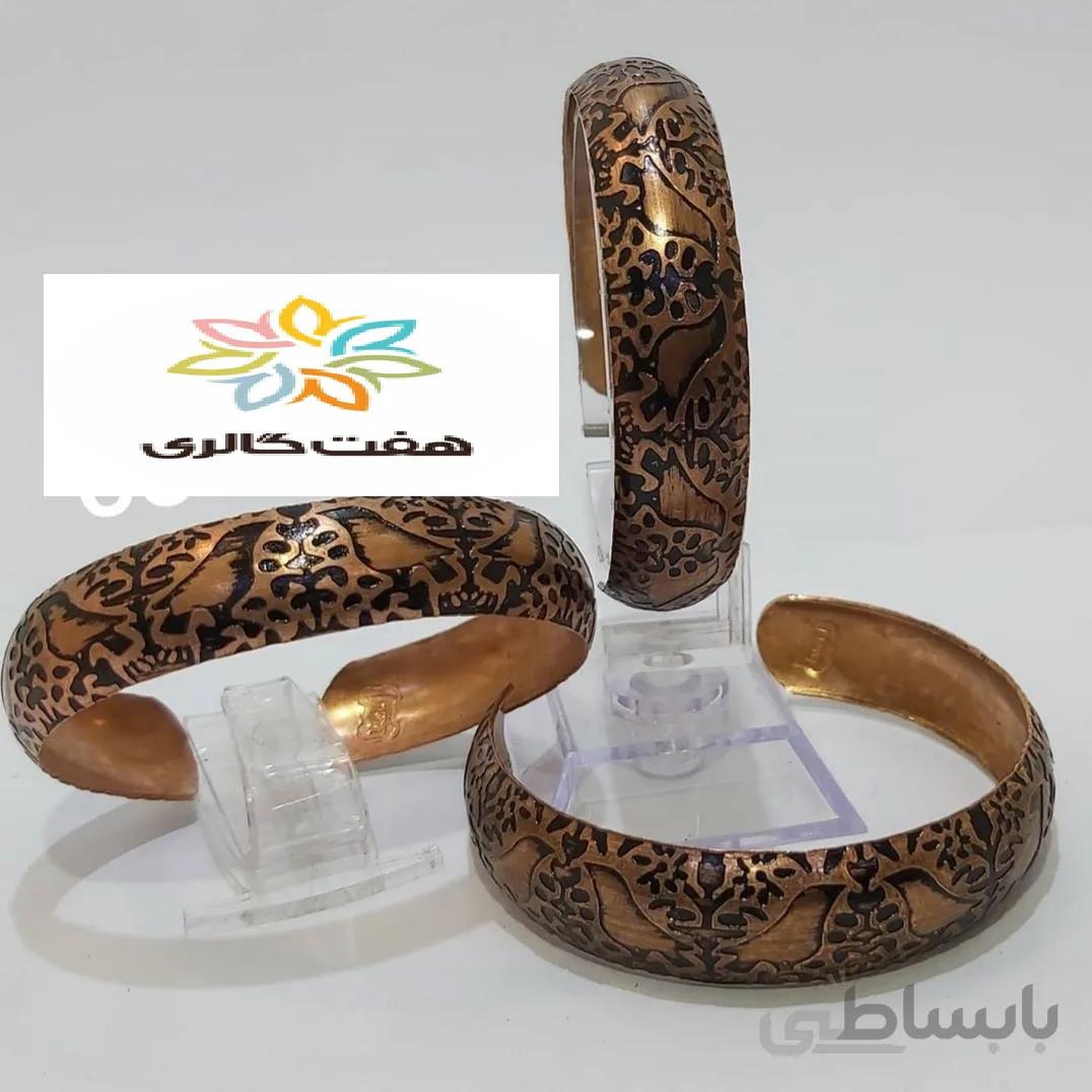 دستبند مسی پرسی طرح سنتی سیاه قلم کد ۱۰۱۸۵۲