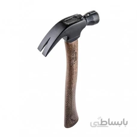 چکش میخ کش دوشاخ دسته بلند چوبی 250 گرم توسن TOSAN