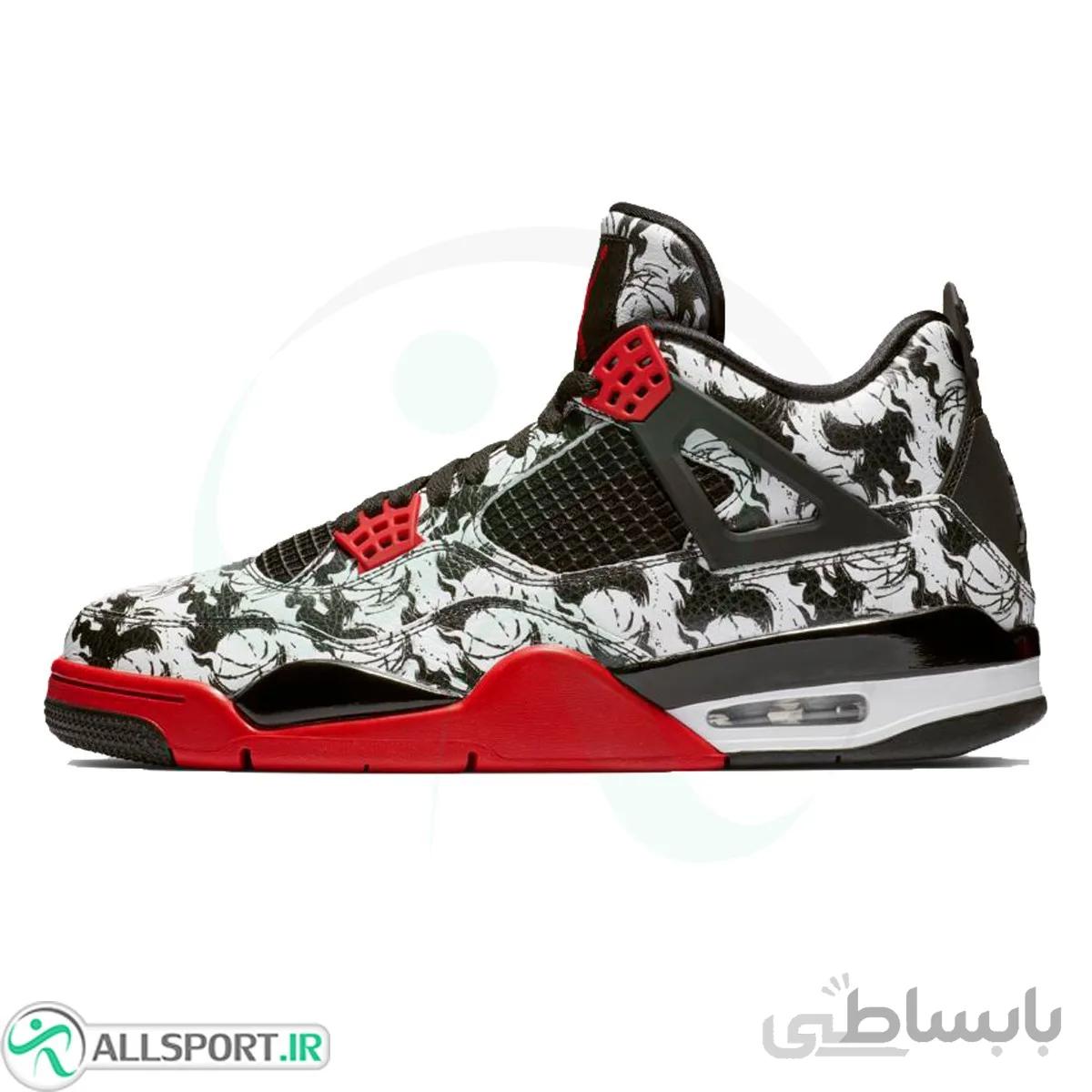 کفش بسکتبال مردانه نایک طرح اصلی Nike Air Jordan 4 Black Red