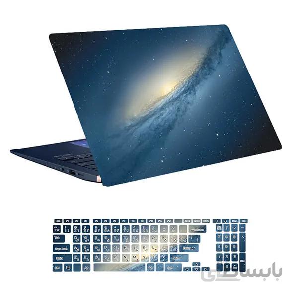 اسکین لپ تاپ طرح Space کد ۱۳۰ به همراه استیکر کیبورد