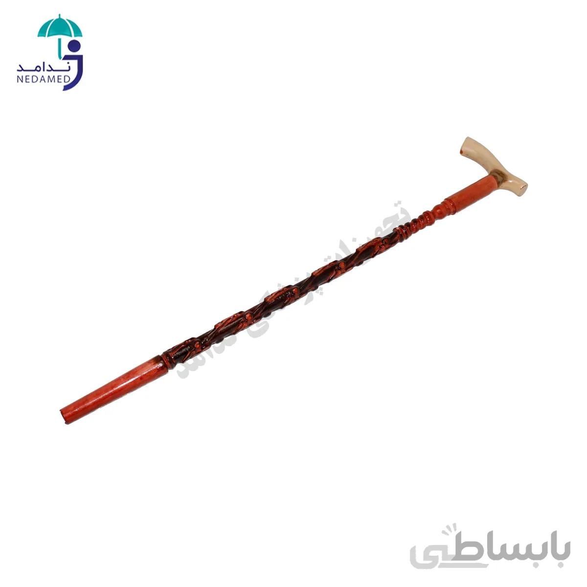 عصا چوبی ایرانی مدل گل رز دسته CNC