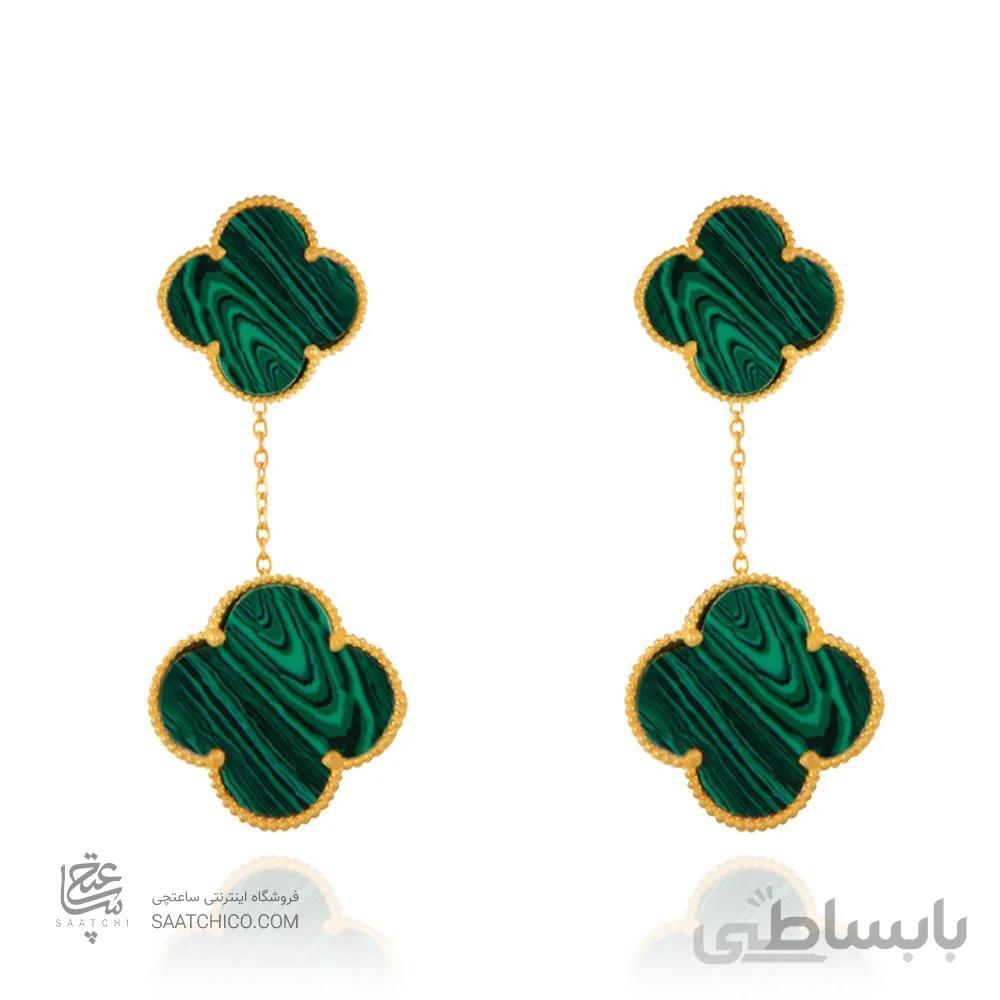 گوشواره طلا زنانه طرح گل چهار پر ونکلیف کد XE218