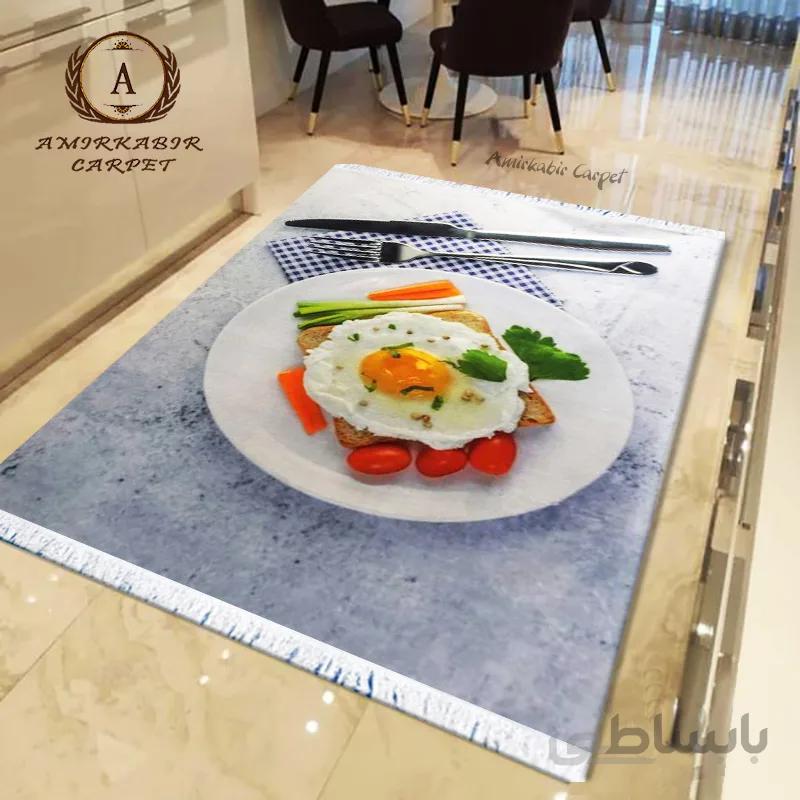 فرش آشپزخانه طرح نیمرو