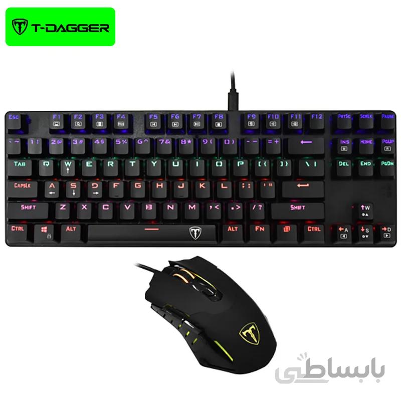 کیبورد , موس گیمینگ تی دگر T-Dagger T-TGS005 Advance Force 2 in 1 Gaming combo