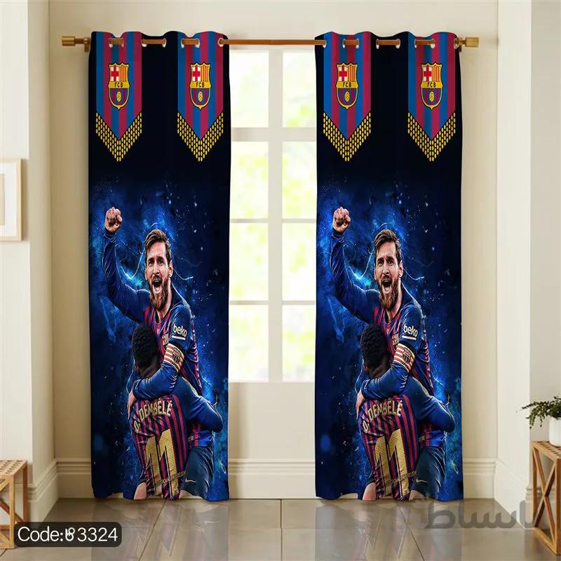 پرده پانچی کد343طرح مسی و بارسلونا