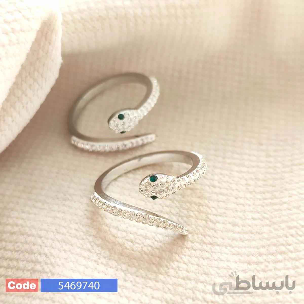 انگشتر استیل طرح مار نقره ای