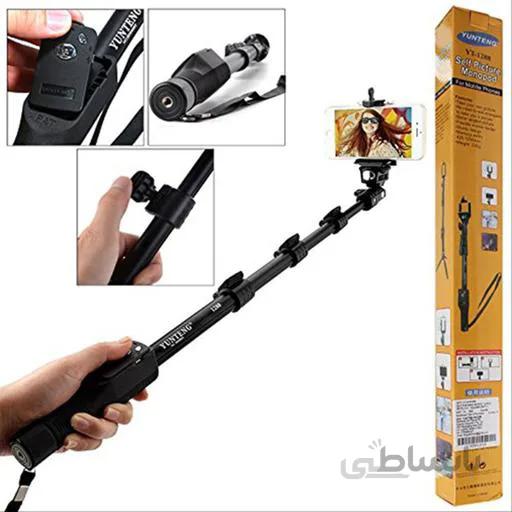 مونوپاد حرفه ای یانگتنگ مدل وای تی 1288 به همراه شاتر بلوتوث ا Yunteng YT-1288 Monopod with Bluetooth Remote Shutter