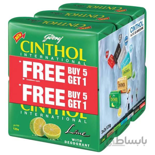 صابون سینتول ۱۲۵گرم رایحه لیمو باکس ۶ عددی – Cinthol Lemon soap