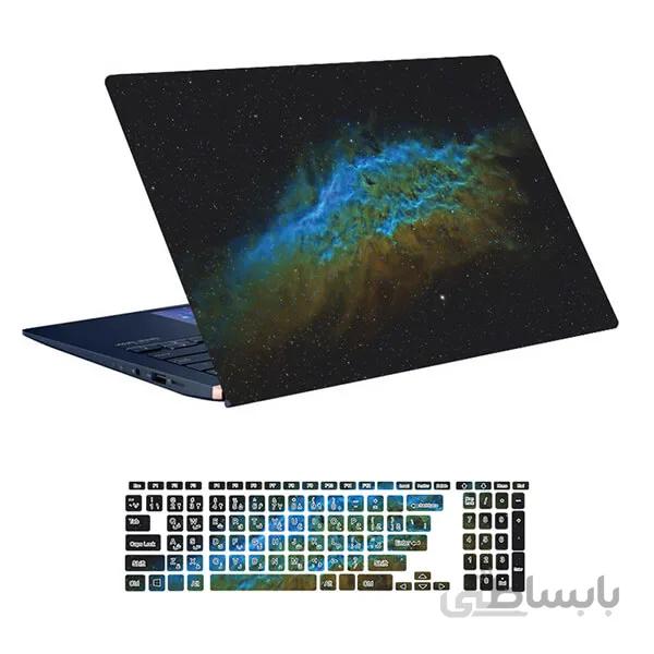 اسکین لپ تاپ طرح Space کد ۱۳۵ به همراه استیکر کیبورد