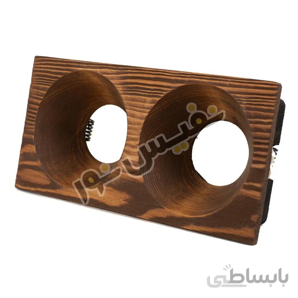 قاب هالوژن چوبی دوقلو مخروطی کد 1262