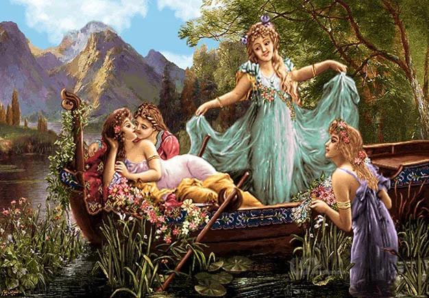 نخ و نقشه تابلوفرش قایق عشق (چهار پری) کد 5015