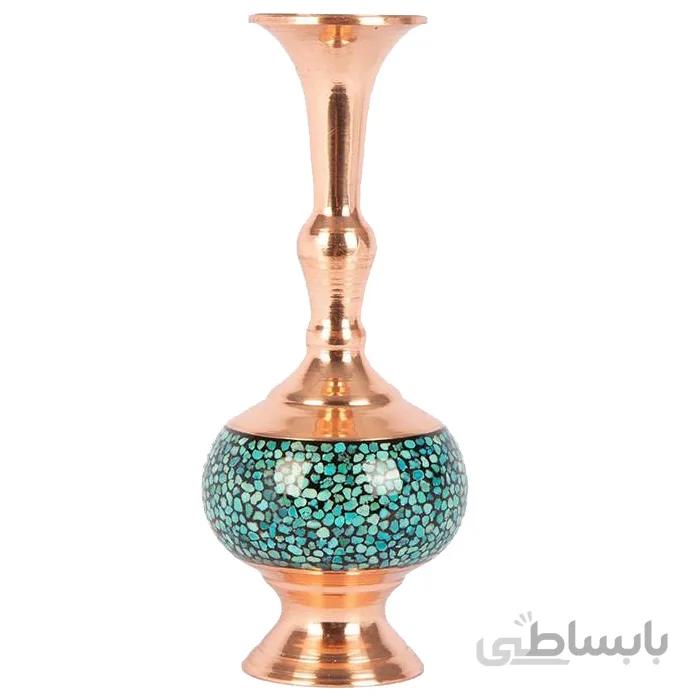 گلدان فیروزه کوب ارتفاع 14 سانتی متر کد GF-19