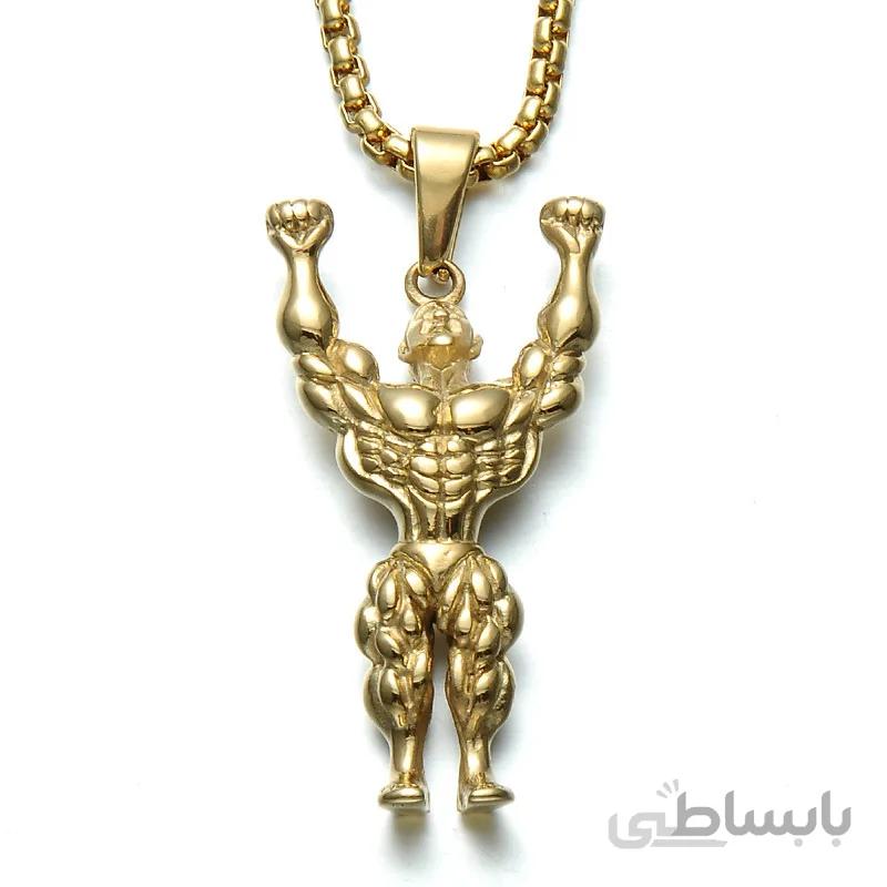 گردنبند مردانه طرح فیگور بدنسازی کد nc6