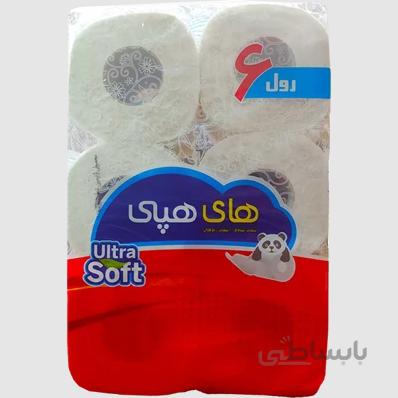دستمال توالت4 لایه های هپی دربسته بندی 6 عددی