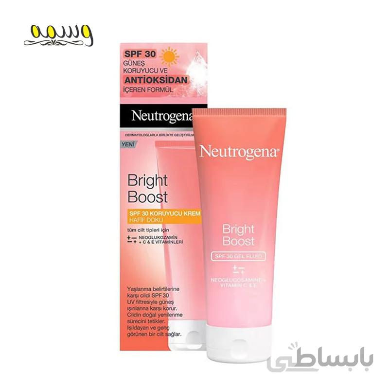کرم ضد آفتاب روشن کننده نوتروژینا مدل Bright Boost spf 30 ا Neutrogena Bright Boost Gel Fluid SPF 30