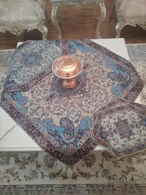 رومیزی 4 تیکه ترمه سنتی خاتون یزد