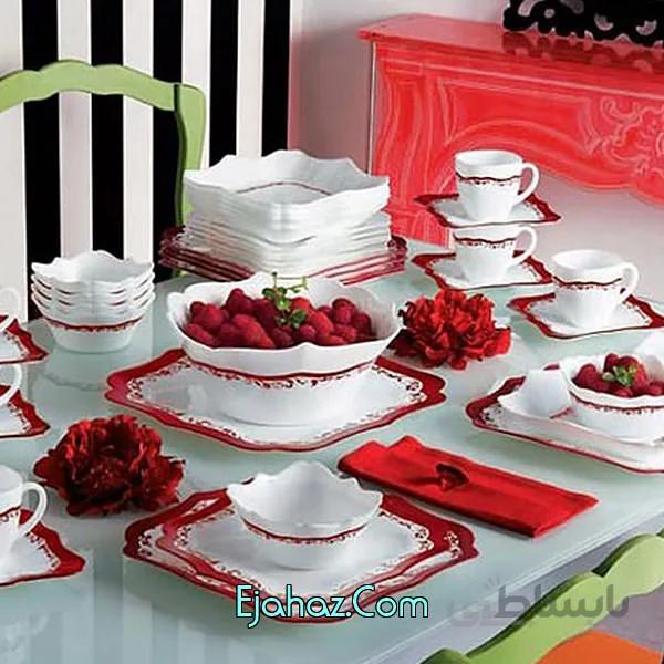 سرویس غذاخوری 38 پارچه لومینارک فرانسه مدل شاتوتی قرمز لومینارک(Luminarc)