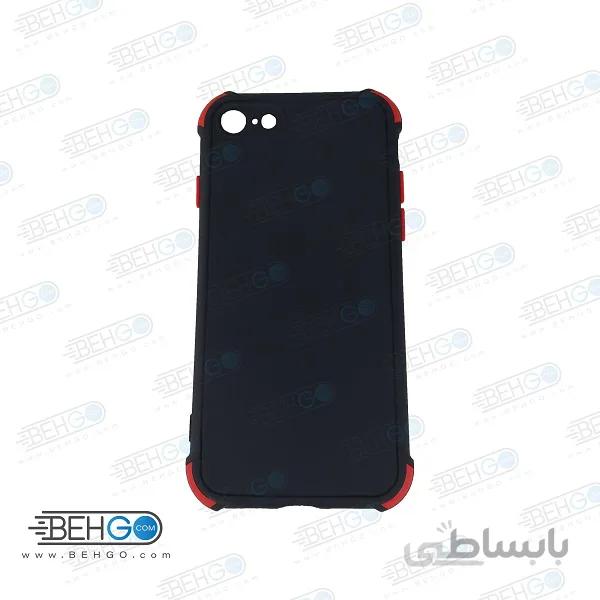 قاب ایفون 7 و ایفون 8 کاور مدل ژله ای دکمه رنگی محکم ضد ضربه با محافظ لنز دوربین گوشی ایفون 7/8 گارد محافظ قاب Camera Cover color key Case for Apple Iphone 7 / Iphone 8 / Iphone SE 2020