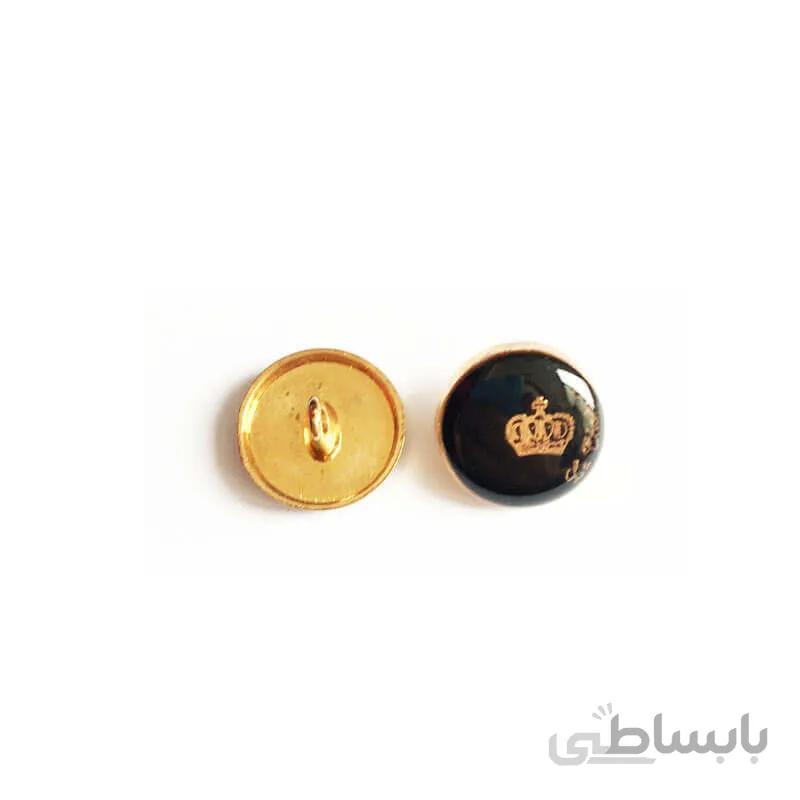 دکمه طرح تاج مشکی 15mm