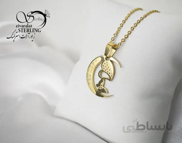 گردنبند استیل زنانه قلب و پروانه