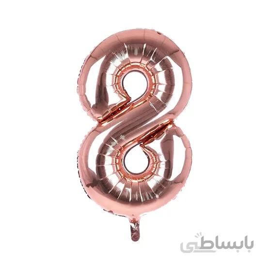 بادکنک فویلی رزگلد عدد 8 سایز 32 اینچ