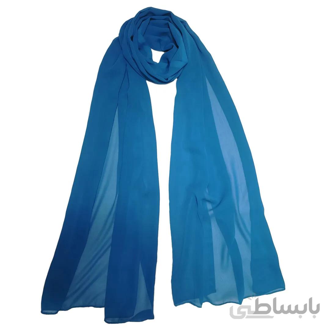 شال زنانه حریر آبی