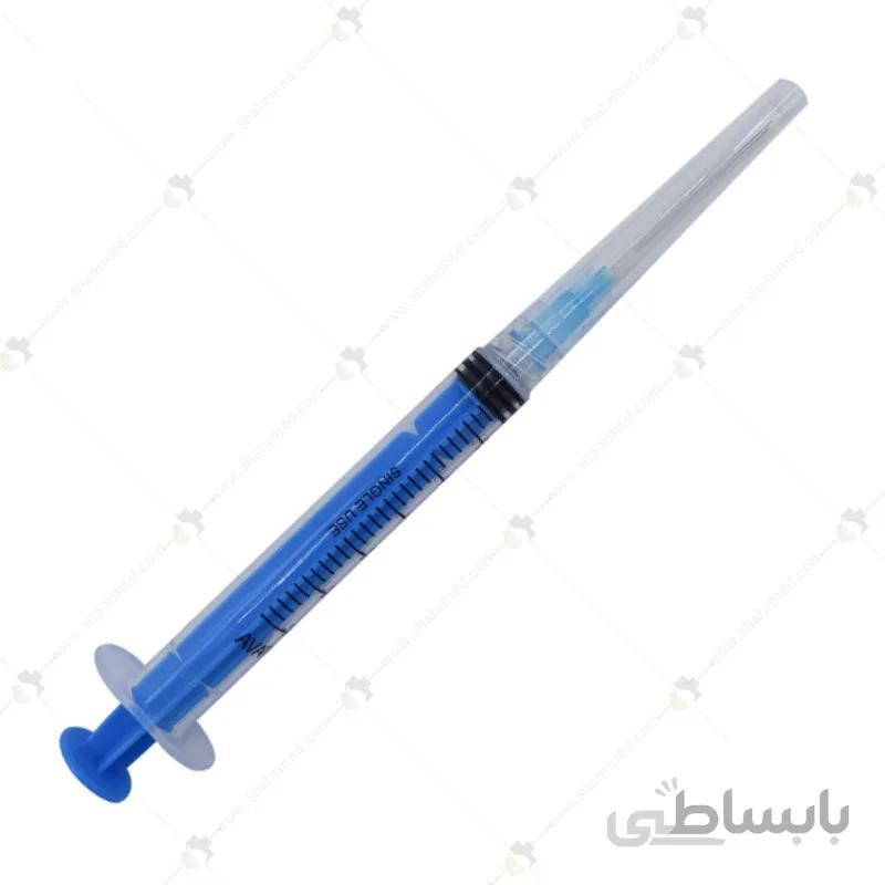 سرنگ 3 سی سی آوا مدل لوئرلاک (پیچی) با سرسوزن طول 32 میلی متر و گیج 23 Ava Luerlock Syringe 23G 3cc