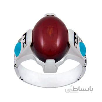 انگشتر نقره مردانه مدل عقیق کد AM_031