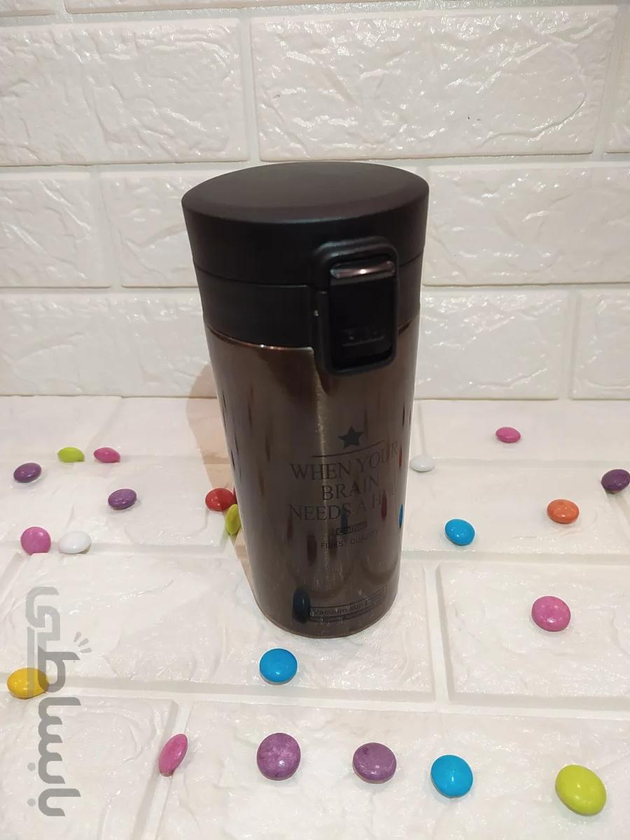 تراول ماگ طرح paris time طلایی تیره ا Travel mug