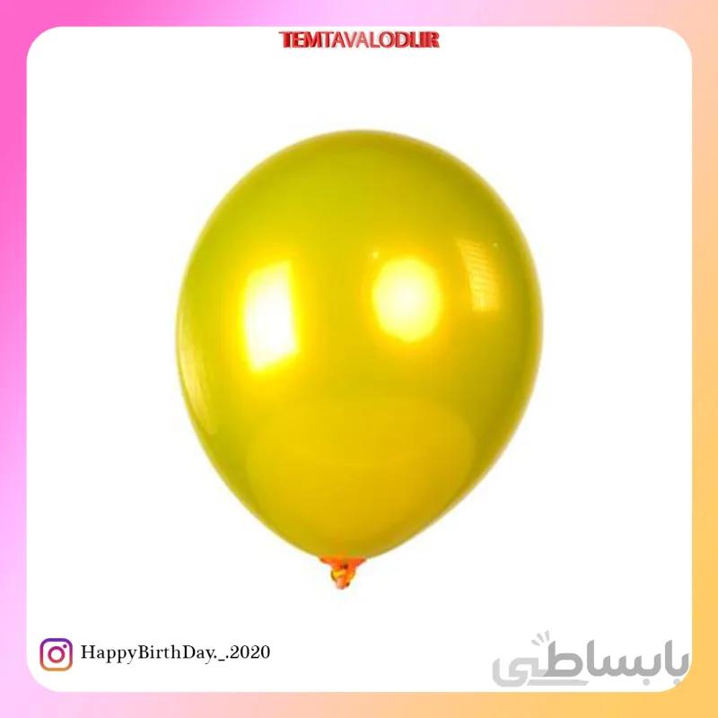 بادکنک کریستالی زرد خردلی