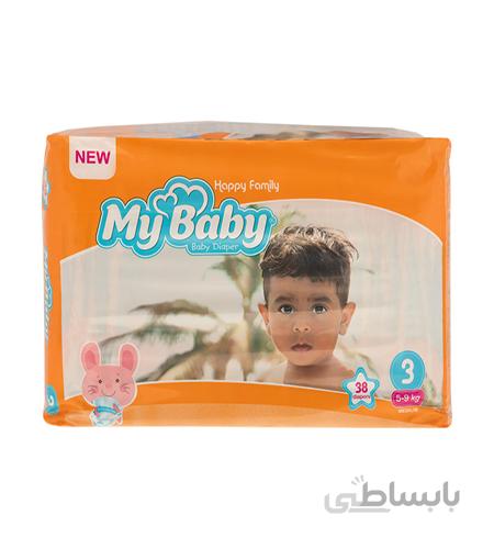 پوشک My baby نارنجی سایز 3 ، 38 عددی