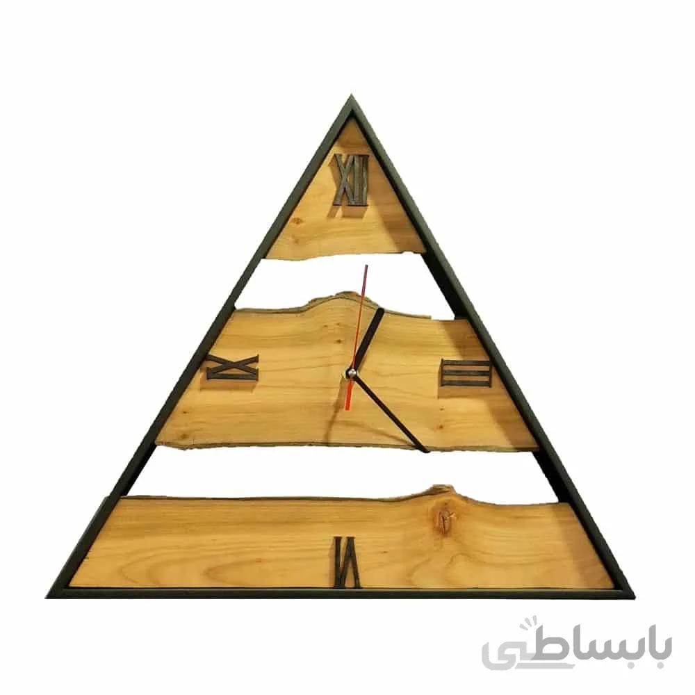 ساعت دیواری با چوبی گیلاس طرح مثلث