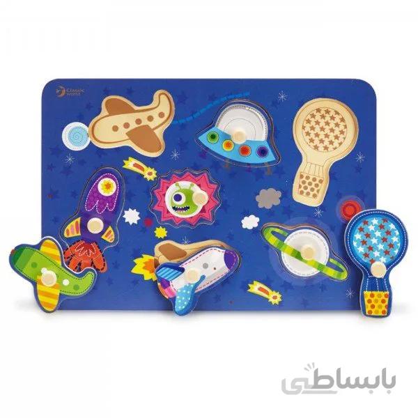 پازل چوبی کودک طرح شاتل فضایی Classic World مدل 3616