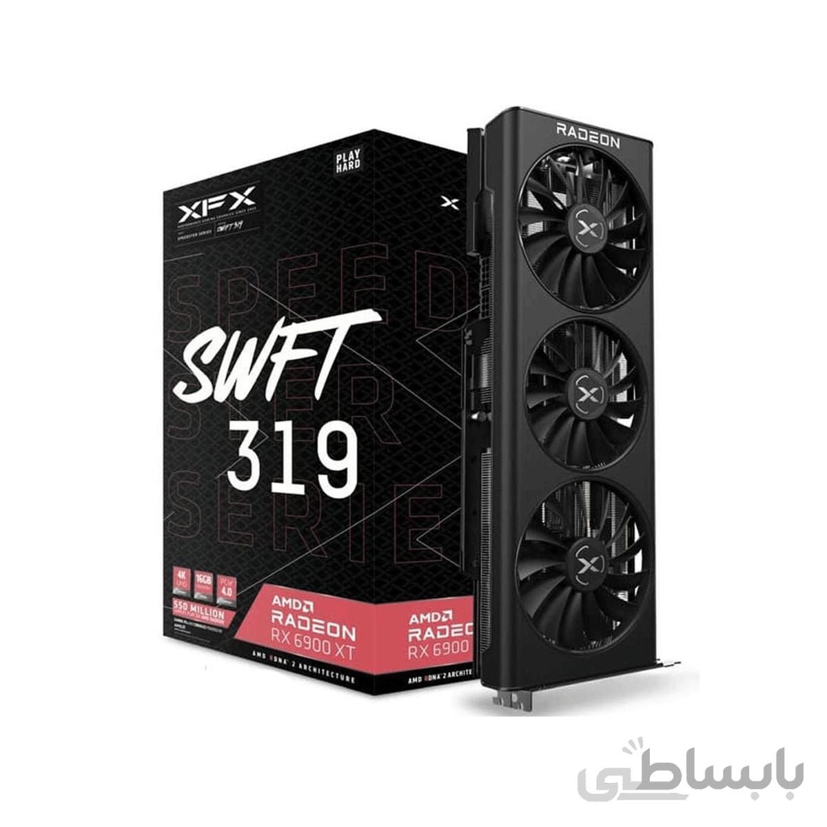 کارت گرافیک xfx amd radeon rx 6900 xt swft 319 ا کارت گرافیک XFX AMD Radeon RX 6900 XT SWFT 319