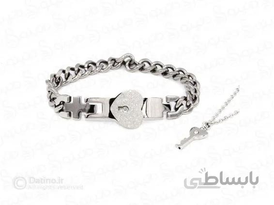 ست گردنبند و دستبند قفل و کلید ولنتاین جفت مردانه و زنانه 11798