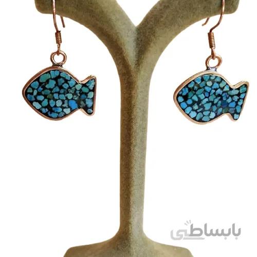 گوشواره مسی فیروزه کوب کد ZI-85