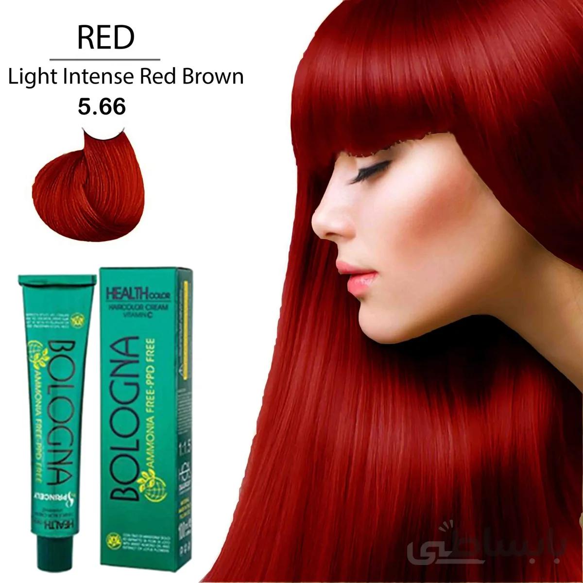 رنگ مو بدون آمونیاک و بدون پی پی دی بلونیا 100میل Light Intenes Red Brown 5.66