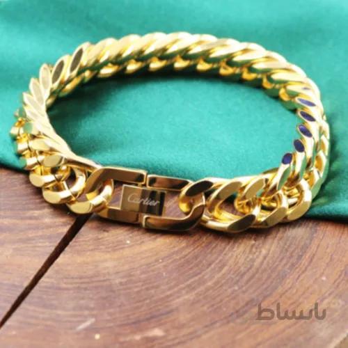 دستبند استیل زنجیر کارتیه پهن کد 465155