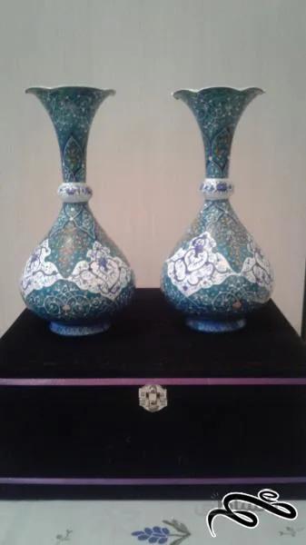 گلدان مینا کاری