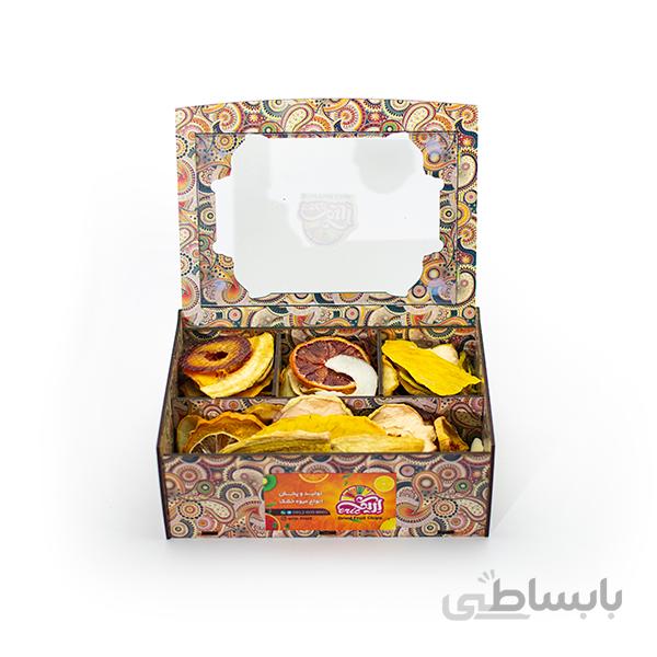 جعبه چوبی درب شیشه ای 200 گرمی