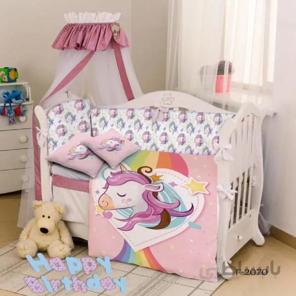 روتختی سه بعدی ساتن ابریشم ترک طرح عروسکی - کد F 2070
