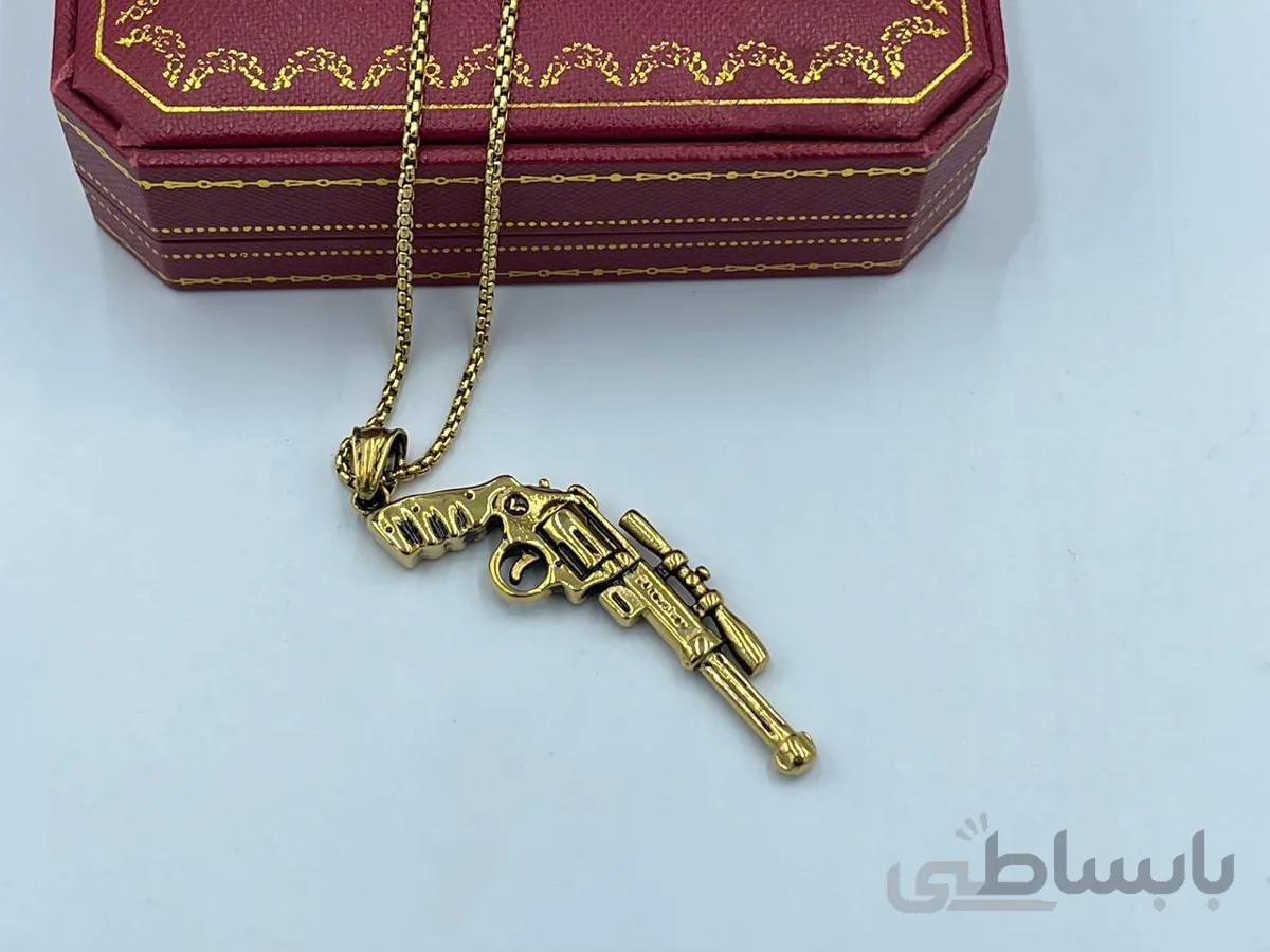 گردنبند کلت اسنایپ دار طلایی فانتزی