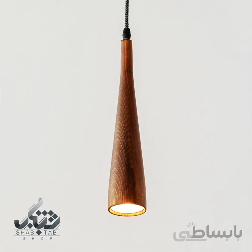 چراغ آویز چوبی انگاره مدل SORNA03 تیره