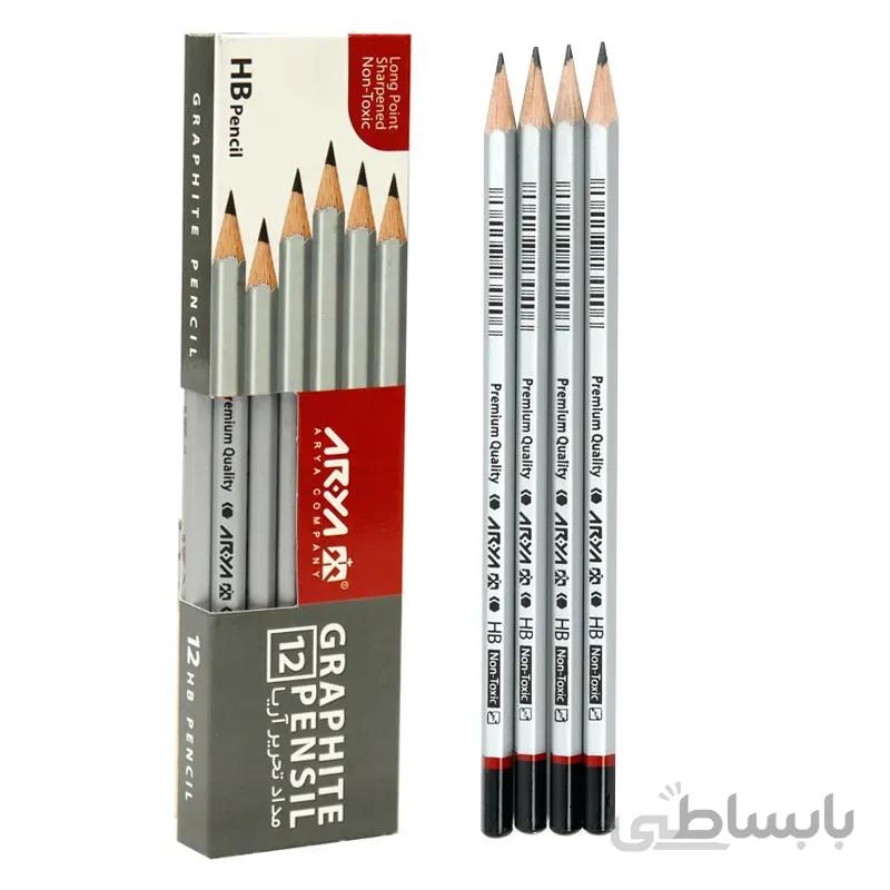 مداد مشکی آریا Arya 3050 بسته ۱۲ عددی