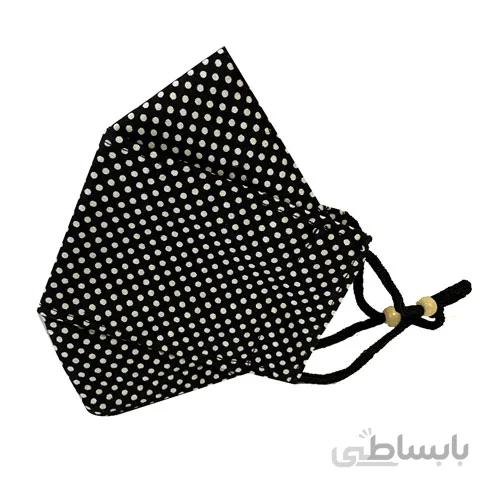 ماسک پارچه ای سه بعدی طرح خال دار رنگ مشکی کد 067 ا Face Fabric Mask code 067
