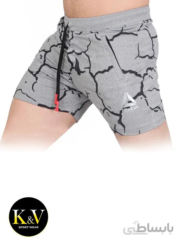 شورت بدنسازی مردانه Reebok طرح چریکی ا Reebok Mens bodybuilding shorts