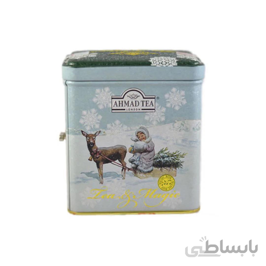 چای سیاه رویال با جعبه فلزی طرح کریسمس موزیکال 80 گرم چای احمد Ahmad Tea