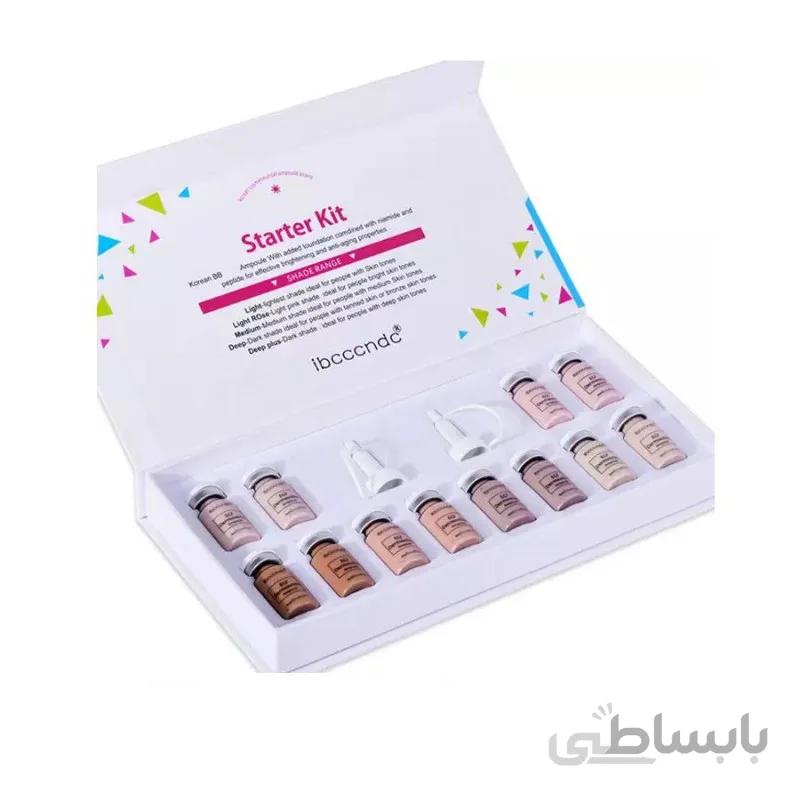 پک ترکیبی کوکتل تقویت کننده و کرم پودر دائم 12 عددی بی بی گلو ایبسندس کره ای اورجینال ibcccndc