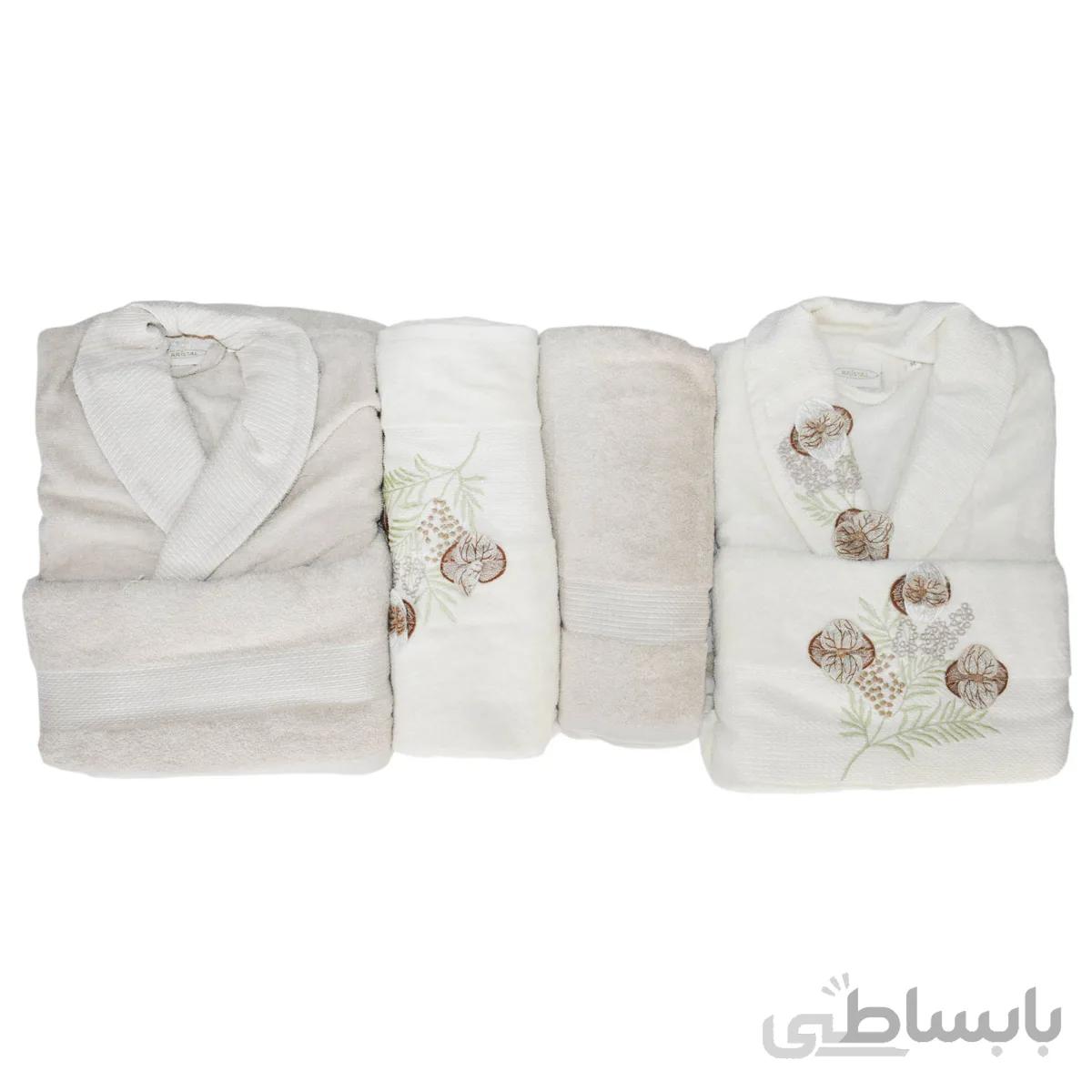 سرویس حوله پالتویی 6 تکه کریستال مدل Kr-8494